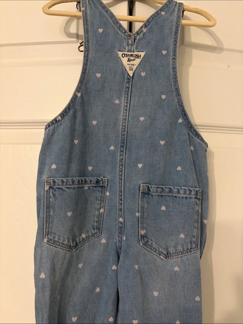 OshKosh B'gosh Overalls with Heart Bib And Heart Pattern All Over Size 2T